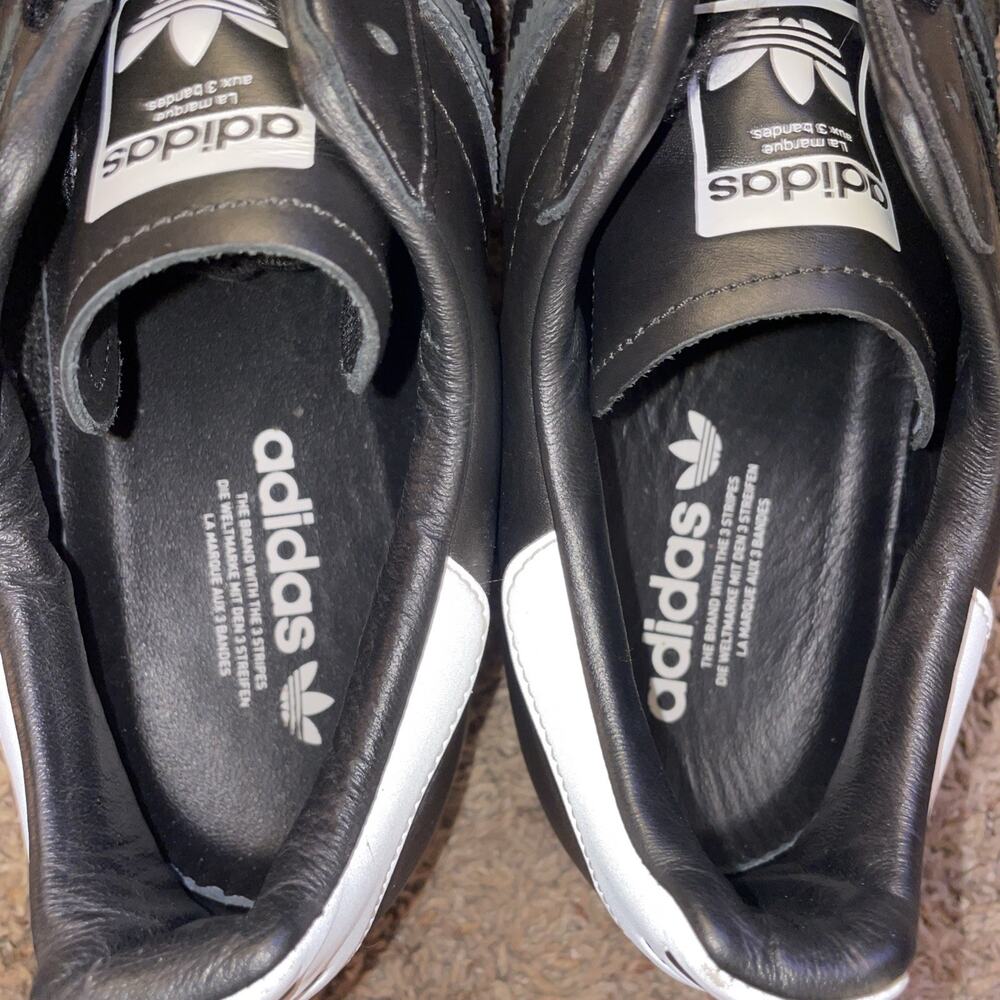 Adidas Superstar FV2809 Mens Black Leather Lace Up Lifestyle Sneakers Shoes 13 - Picture 9 of 10
